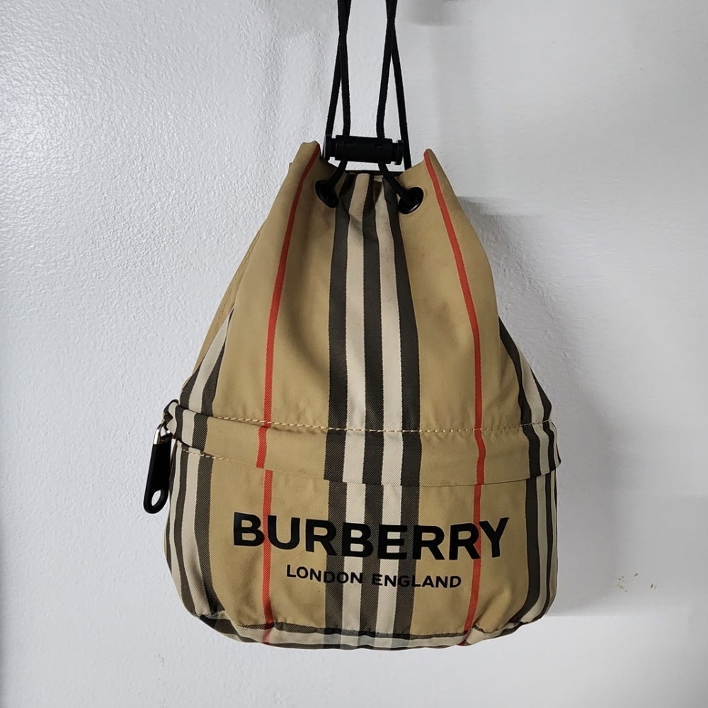 Burberry Tan Striped Men's Bag w/ Dustbag